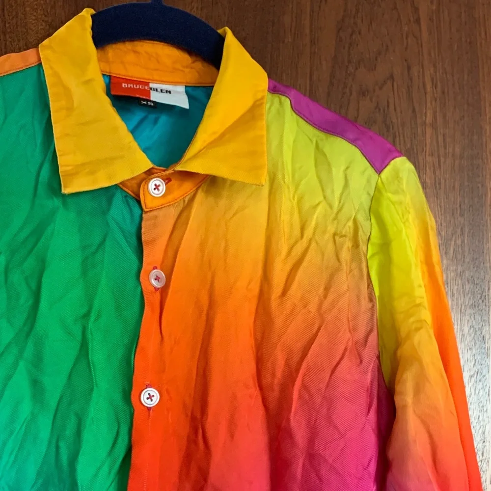 Bruce Glen Tie Dye button down blouse XS
